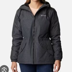 Columbia Charcoal Gray Cliff Ridge II Hooded Insulated Rain Jacket SZ M